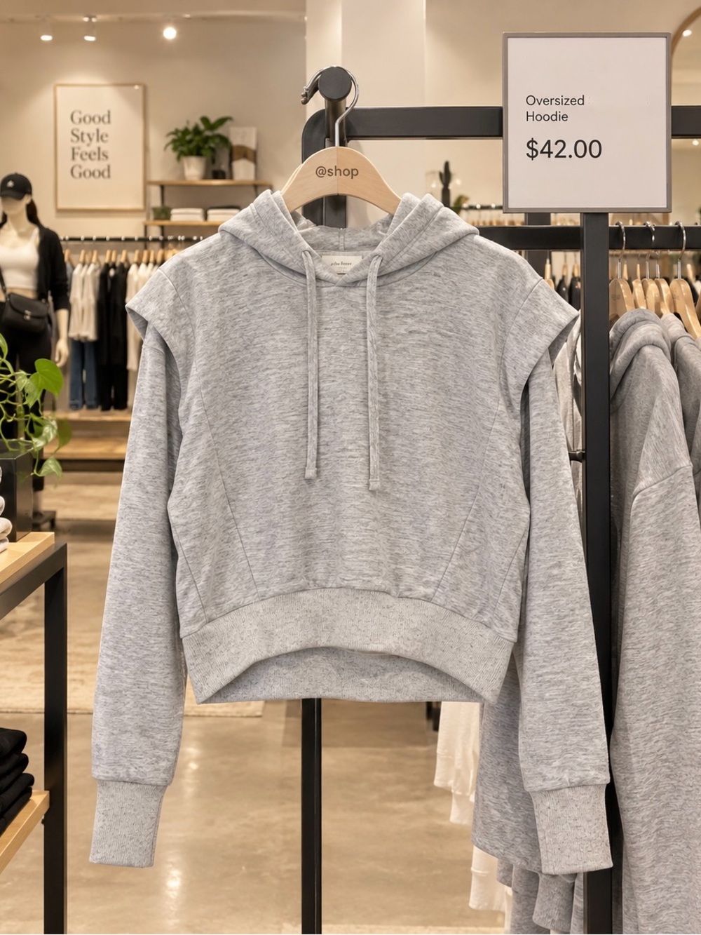 Soft light grey long sleeve hoodie and wide leg pants SMALL